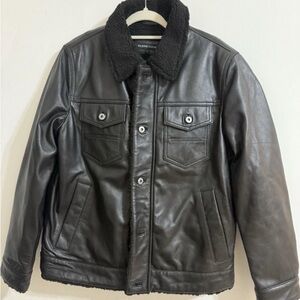 Wilsons Leather Black Military Jacket